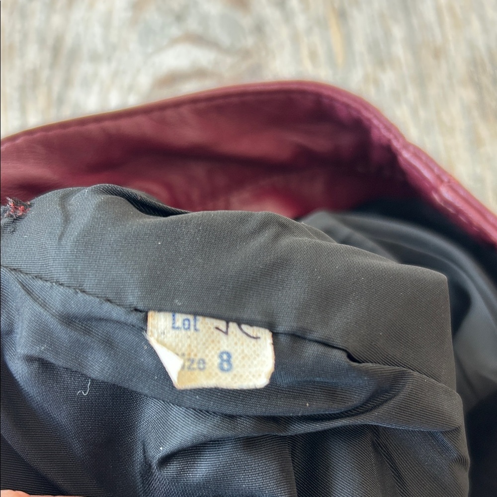 Vintage Burgundy Leather Pants - Picture 6 of 8